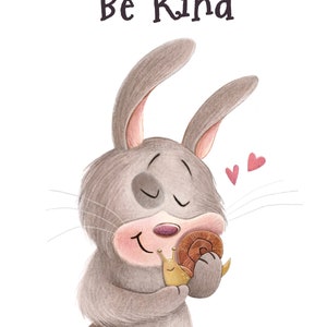 Bunny, Illustration, Print, Nursery Decor, Woodland Animal, Woodland Nursery, 8x10 inch print, digital art, wall art, illustration print