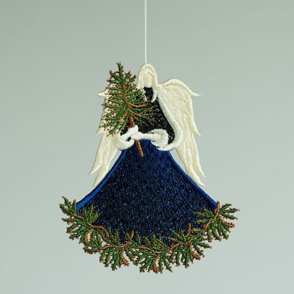 Angel of Winter, Christmas angel ornament, Embroidred Christmas decor, Angel of Christmas, Angel Christmas tree decoration