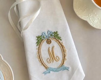 Personalized Baby Shower Napkins | Embroidered Monogram Cotton Napkins | First Birthday Table Decor | Christening Napkins | Custom Gift