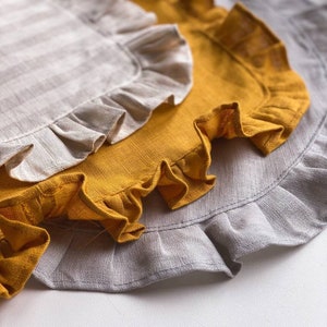 Ruffled Linen Placemat: Organic Stone-Washed Fabric