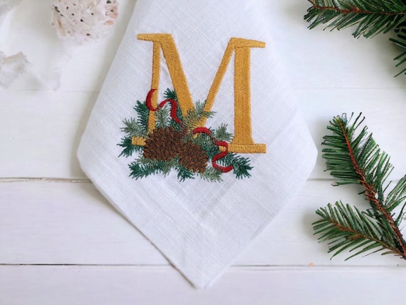 Christmas monogram napkins