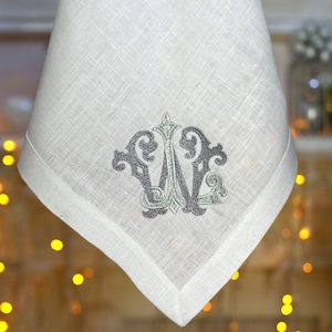 2er Set 4 8 Elegante Monogramm Bestickte Speiseservietten Home Leinen Personalisierte Bestickte Servietten Custom Cloth Servietten Weihnachtsgeschenk
