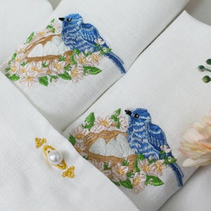 Easter Embroidered Dinner Napkins - Easter decor - Home Linens - Personalized Embroidered Napkins - Custom Cloth Napkins - Easter gift