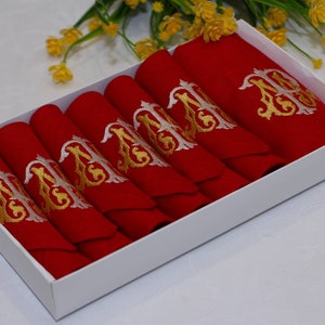 Monogrammierte Leinenservietten, individuell gestickte Servietten, Stoffservietten Umweltfreundliches personalisiertes Geschenk
