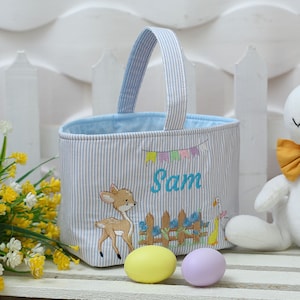 Fabric Easter Basket: Personalized Kids Egg Hunt Tote