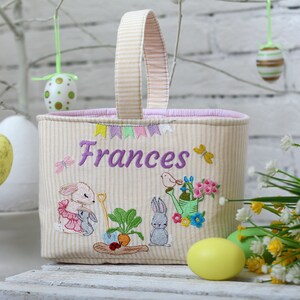 Personalized Easter Basket, Kids Easter Basket, Embroidered Easter baskets, Fabric Easter Basket, Easter decor, Easter Egg Hunt Basket