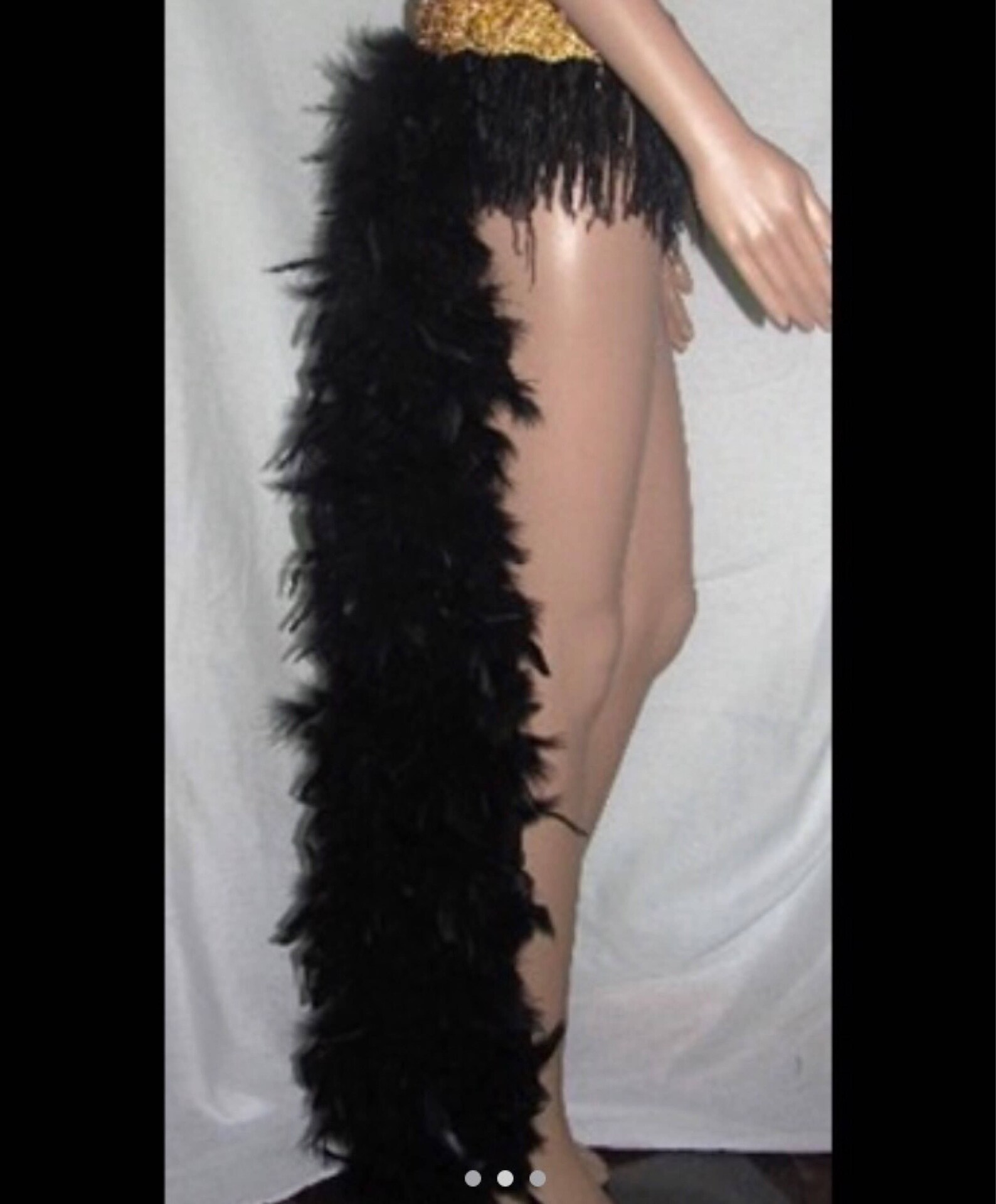Feather Boa Tail Skirt With Diamanté Hook & Eye Belt Etsy Australia