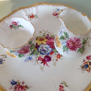 Vintage Hammersley Autumn Glory Creamer, Sugar Set, and Lady Patricia Plate