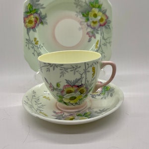 Vintage Old Royal Bone China Tea Set: Floral Teacup, Saucer & Plate - Made in England