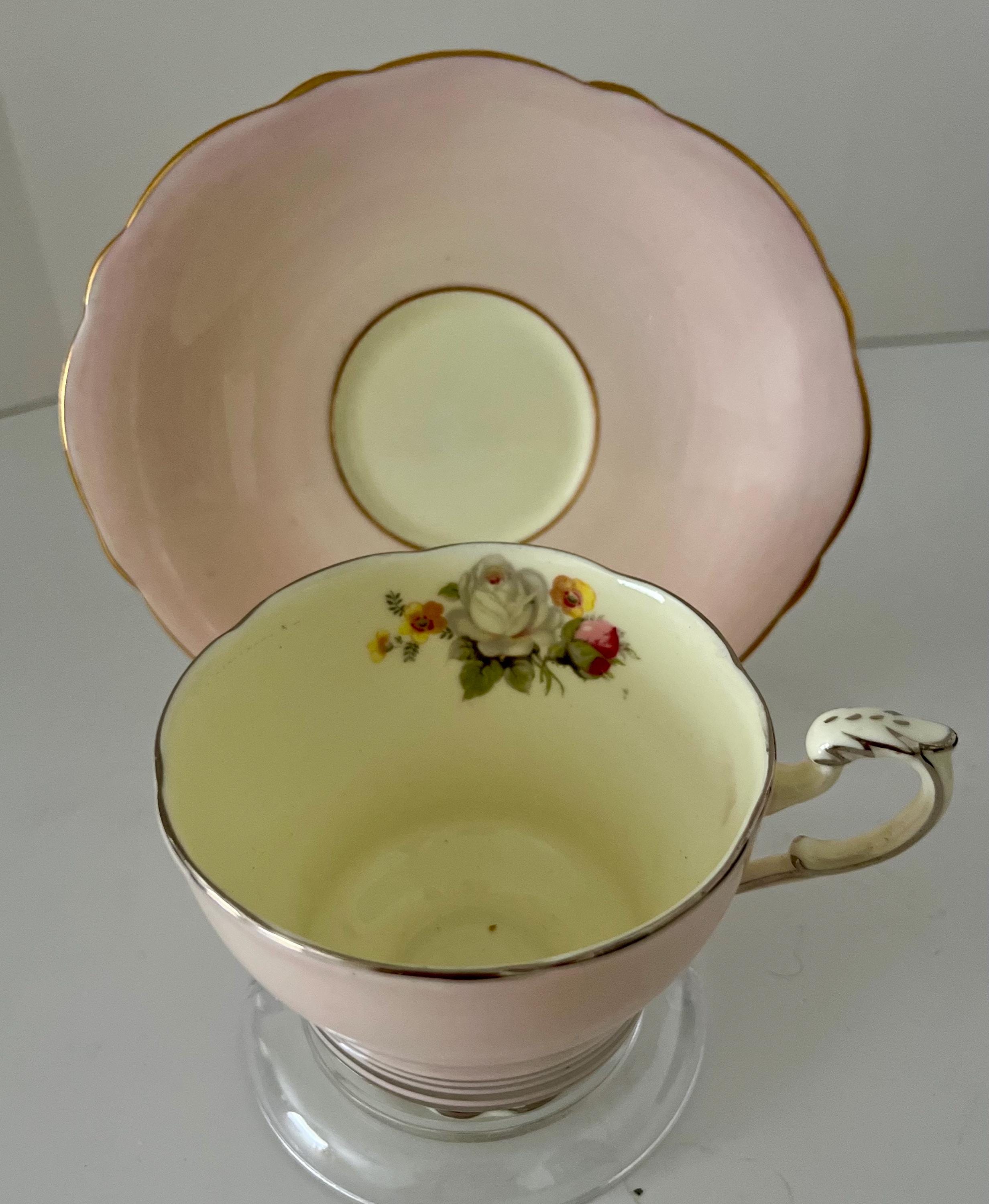 Vintage Pink Paragon Teacup and Saucer: Floral Fine Bone China