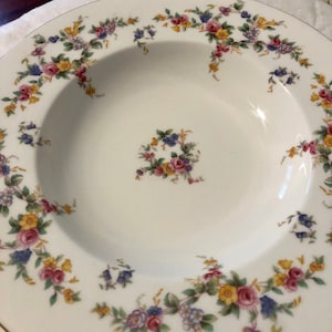 Bols à soupe fleurs printanières Minton vintage - Porcelaine fine, lot de 6