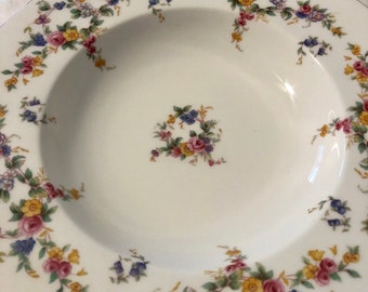 Vintage ,Mintons ,Spring Flowers ,rimmed soup Bowls , Fine bone china,Set of Six, good vintage condition,  Made in England , replacements