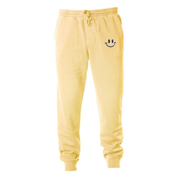 Sweatpants with smiley face hotsell