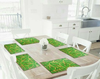 Set of 8 placemats, bamboo, handpainted, hand painted, for all occasions, table, dining room, breakfast bar, Accsesorios