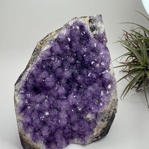 Intense violet natural amethyst geode, unique high-vibration piece