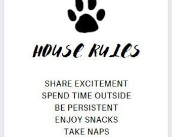 Dog House Rules Digital Print - Home Decor Dog House Signs