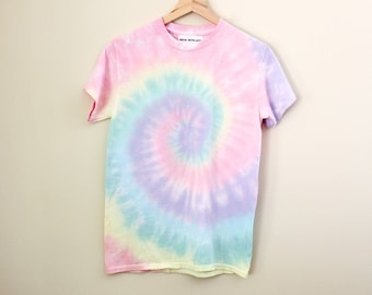 OG Pastel Rainbow Tie Dye Tee <3 / Bubblegum Pink Lilac Lavender Baby Blue Mint Yellow Tee / 90s Inspired Tie Dye Short Sleeve Shirt