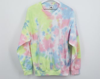 California Dreamin' Bright & Pastel Tie Dye Sweatshirt / Lime Blue Pink Tie Dye / Cozy Gifts For Mom, Mother's Day, Valentine's Day