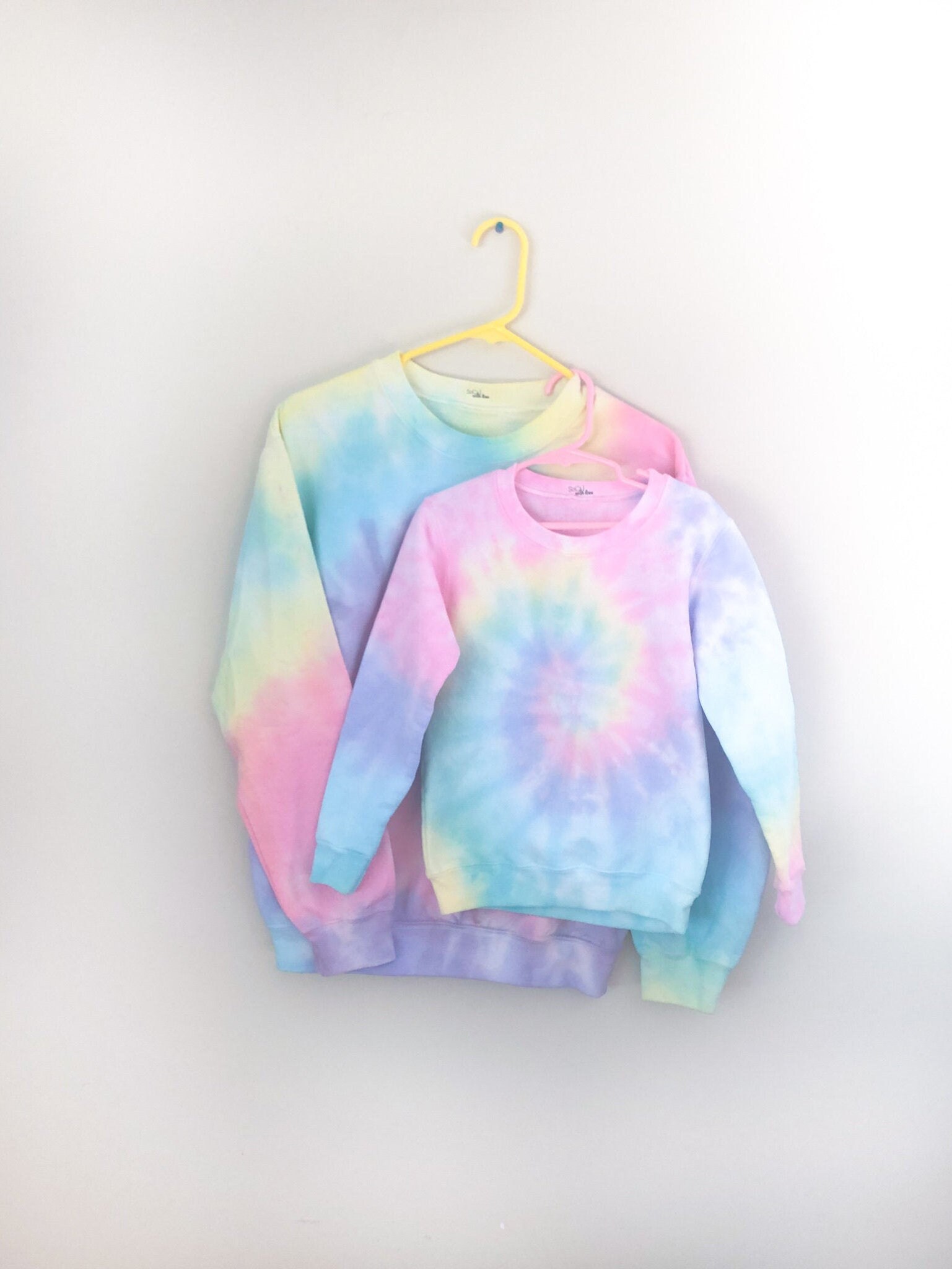 Mommy and Me OG Pastel Rainbow Tie Dye Sweatshirts Matching Your