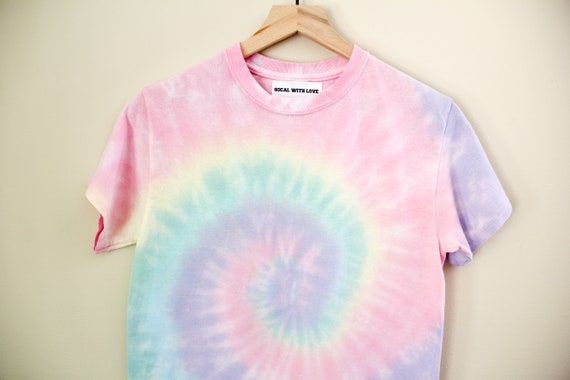 OG Pastel Rainbow Tie Dye Tee 3 Bubblegum Pink Lilac Lavender Baby Blue Mint Yellow Tee 90s Inspired Tie Dye Short Sleeve Shirt