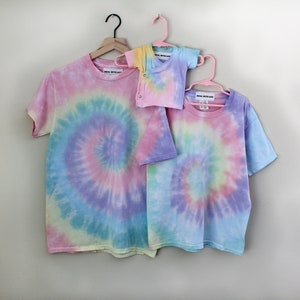 KIDS, TODDLER, BABY SoCal Pastel &lt;3 Rainbow Tie Dye Tee / Family Tie Dye Tees / Kids Tie Dye Tees / Matching Family Mama & Mini Tie Dye