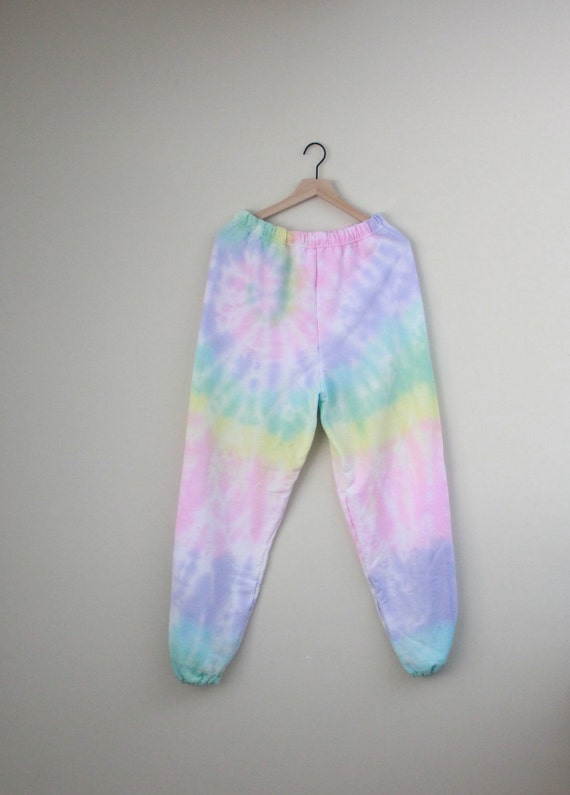 OG Pastel Rainbow Sweatpants Light Pink Pastel Rainbow Spiral Tie Dye Sweats Swirl Cuffed Sweatpants Etsy