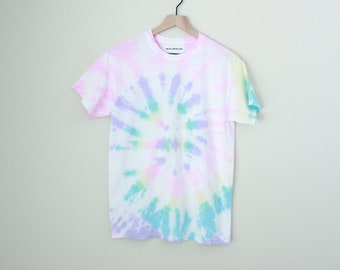Sun s Out FADED Pastel Tie dye T shirt Faded Pastel Spiral Tie dye Short Sleeve Tee Super Faded Tie dye Pastel Tie Dye Shirt Etsy
