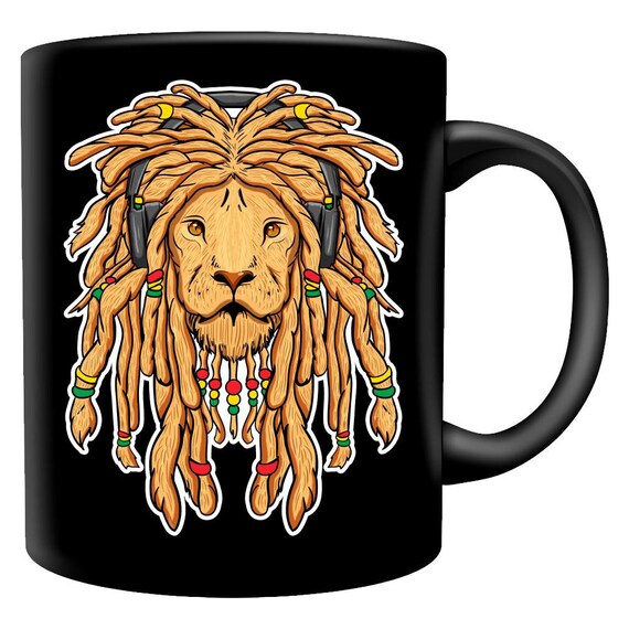 Lion Mug Reggae Mug Rastafarian Mug Lion Coffee Mug Lion Etsy