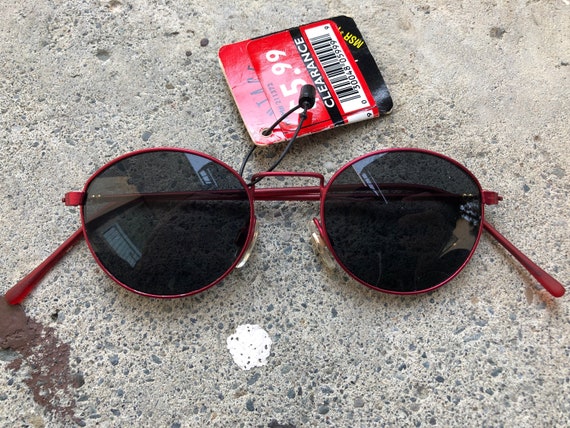 80s 90s NEW NWT Vintage Sunglasses Metallic Red Metal Frames  display picture 1
