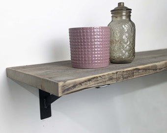 50cm Deep Scaffold Board Rustic Wooden Shelves | 30cm - 100cm Width | Handmade Using Reclaimed Scaffold Boards | Rustic Shelves