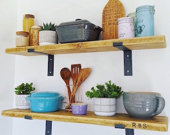 Stunning Shelf Made From Reclaimed Scaffold Board - Includes Brackets | Shelf, Bookshelf [QD]