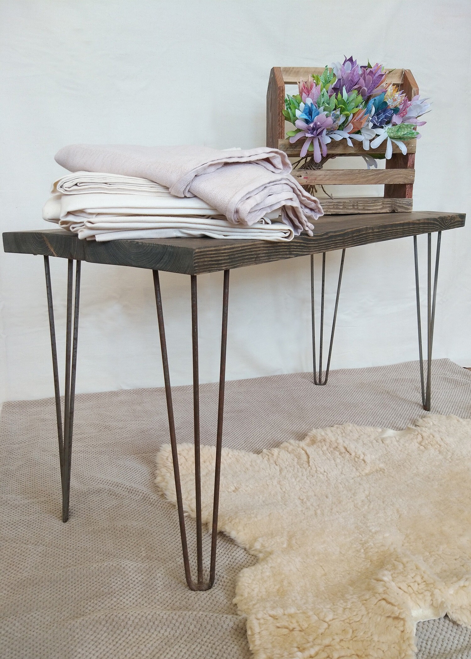 Rustic Wooden Hallway Table Handmade Chunky Table Made From Etsy