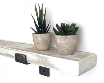 Long EXTRA NARROW Rustic PAINTED Recycled Scaffold Board Wooden Handmade Shelves (150cm to 240cm) - 10cm depth