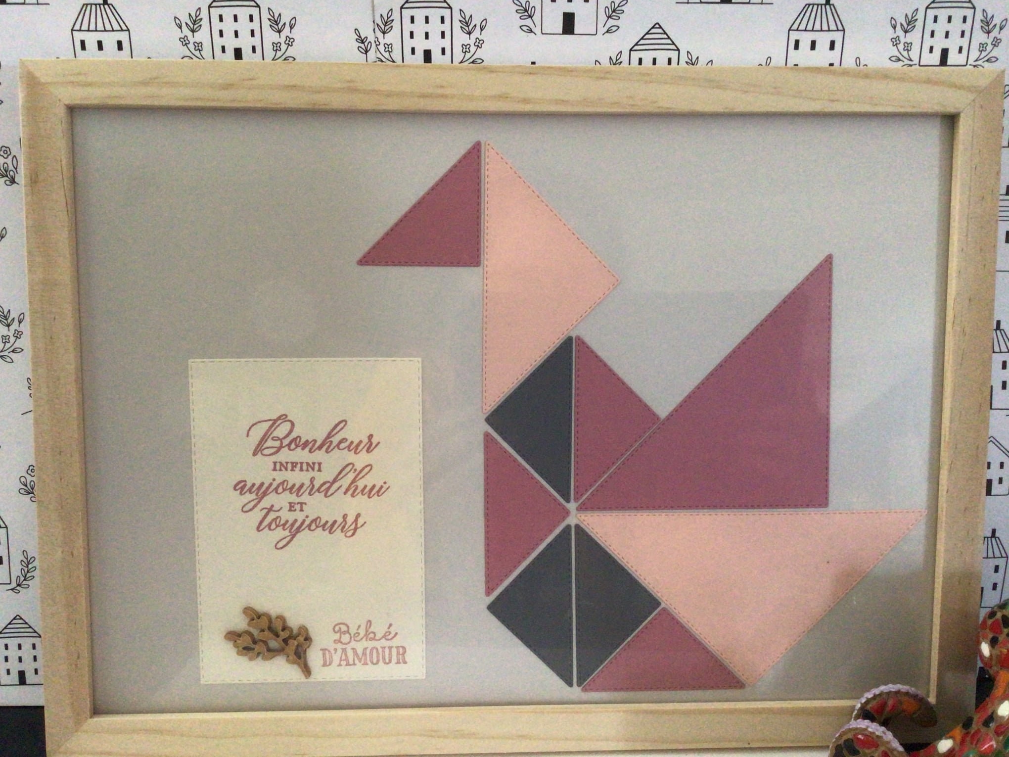 Tableau Enfant en Origami Modèle Cygne Format A4