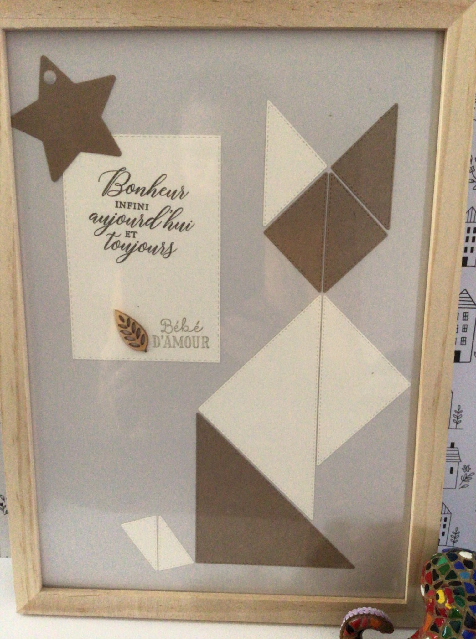 Tableau Enfant en Origami Modèle Chat Format A4