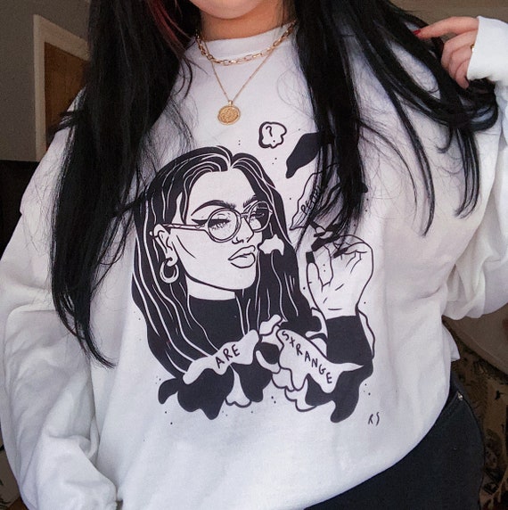 People Are Strange the Doors Cosy White Jumper Plus Size