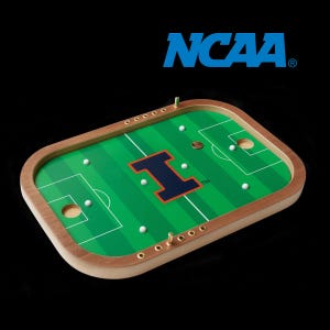 University of Illinois Fighting Illini Penny Soccer Game, Handcrafted Wooden College Sports Game, Great for Kids