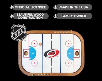 Carolina Hurricanes Penny Hockey Game, Handcrafted Wooden NHL Board Game, Officially Licensed Hockey Gift