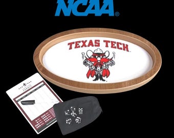 Texas Tech Farkle Game, Handcrafted Wooden Classic Dice Game, Family Board Game Gift, Officially Licensed
