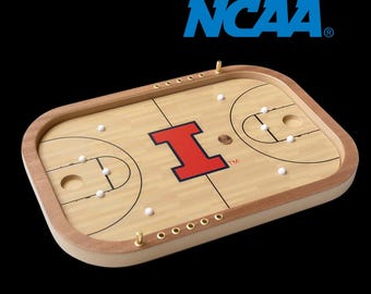 University of Illinois Penny Basketball Game, Handcrafted Wooden College Sports Game, Family Game Night Gift