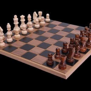 Mission Craft South American Walnut & Maple Solid Wood Chess Board - 2  Squares