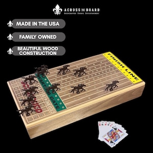 Deluxe Walnut Horseracing Board Game, Handcrafted Family Gift