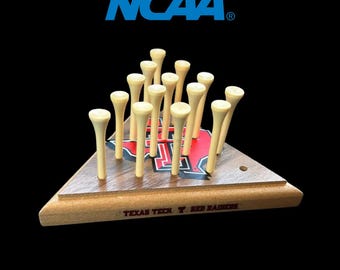 Texas Tech On the Go Solitaire Game, Handcrafted Wooden Travel Game, Classic Pocket Board Game