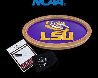 LSU Tigers Farkle Dice Game, Handcrafted Wooden College Game