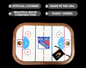 New York Rangers Penny Hockey Game, Handcrafted Wooden NHL Board Game, Unique Gift for Rangers Fans