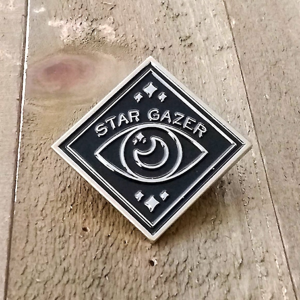 Star Gazer Enamel pin | Space lapel pin | Stars hat pin