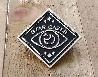 Star Gazer Enamel pin | Space lapel pin | Stars hat pin