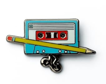 Pin de esmalte de cinta de casete / Pin de música retro / Pin de solapa / Esmalte duro / Pin de sombrero
