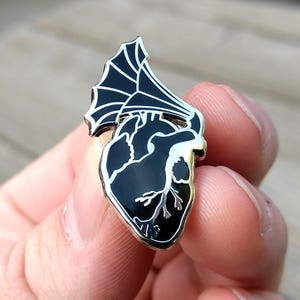 Enamel Pin anatomical heart pin vintage style lapel pin retro music hard enamel pin cloisonné image 1