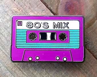 Enamel Pin | cassette tape hard enamel pin |  Retro Music pin | vintage style lapel pin | cloisonné